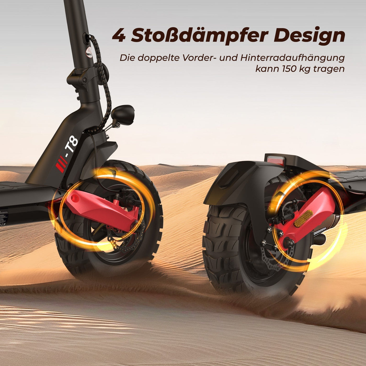 T8 Offroad-E-Scooter Mit Straßenzulassung 1200W Motor 100KM Reichweite (ABE,eKFV)